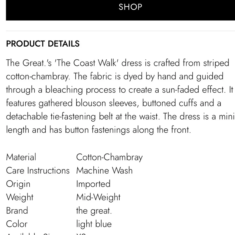 The Great. Coast Walk dress size 1 (Small) - Picture 5 of 8
